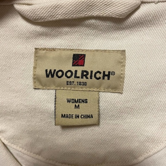 WOOLRICH Vintage Stone Canvas Denim Snap Button Pockets Women’s Jacket Size M - Picture 4 of 6